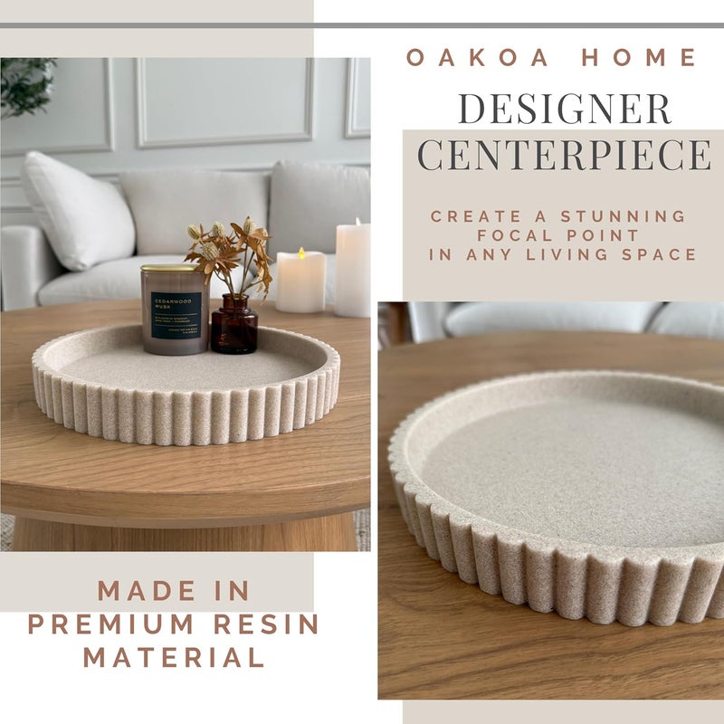 OAOKA Decorative Tray for Decor - Coffee Table Tray for Living Room - Round Tray for Home Decor - Coffee Table Decor Centerpiece - Modern Minimalist Centerpiece - Image 5